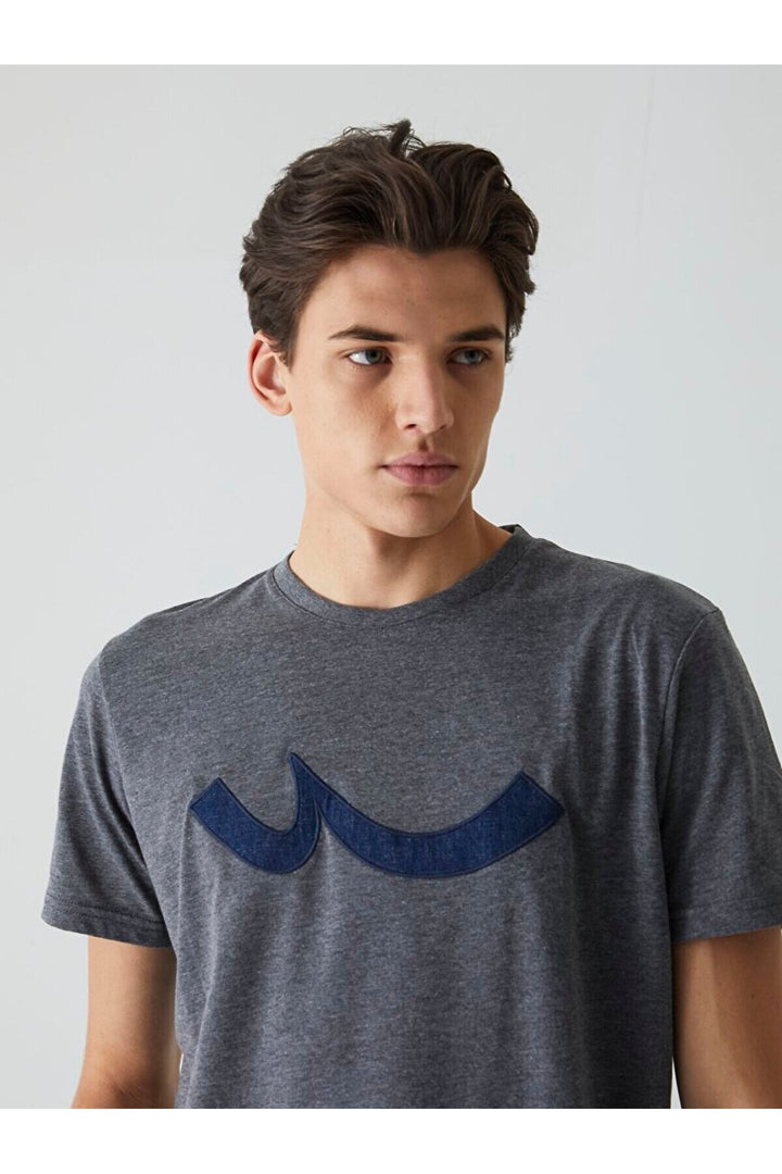 LTB T-shirt anthracite avec logo ras du cou