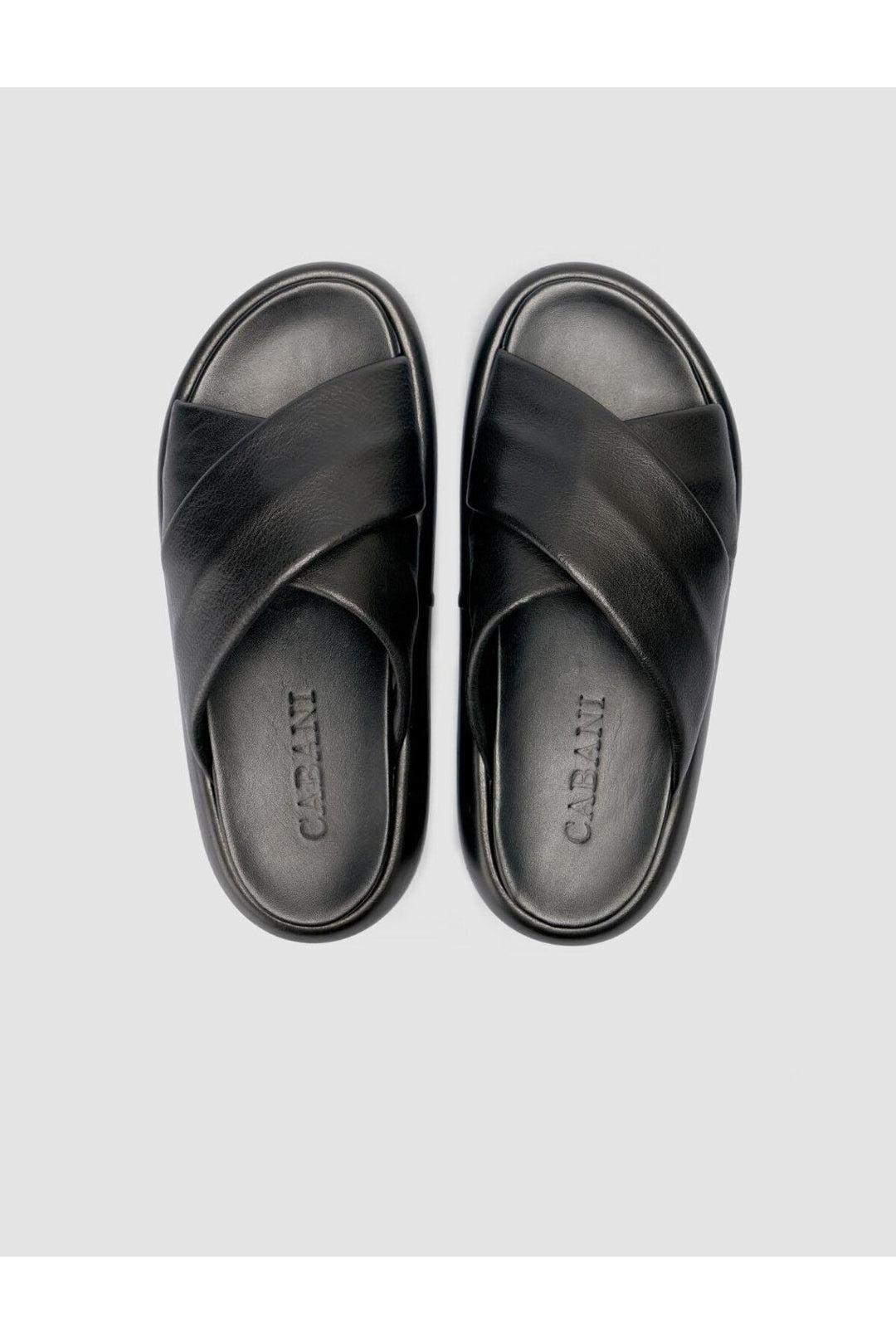 Cabani Shoes %100 Cuir véritable Sandales noires pour femmes - Noir