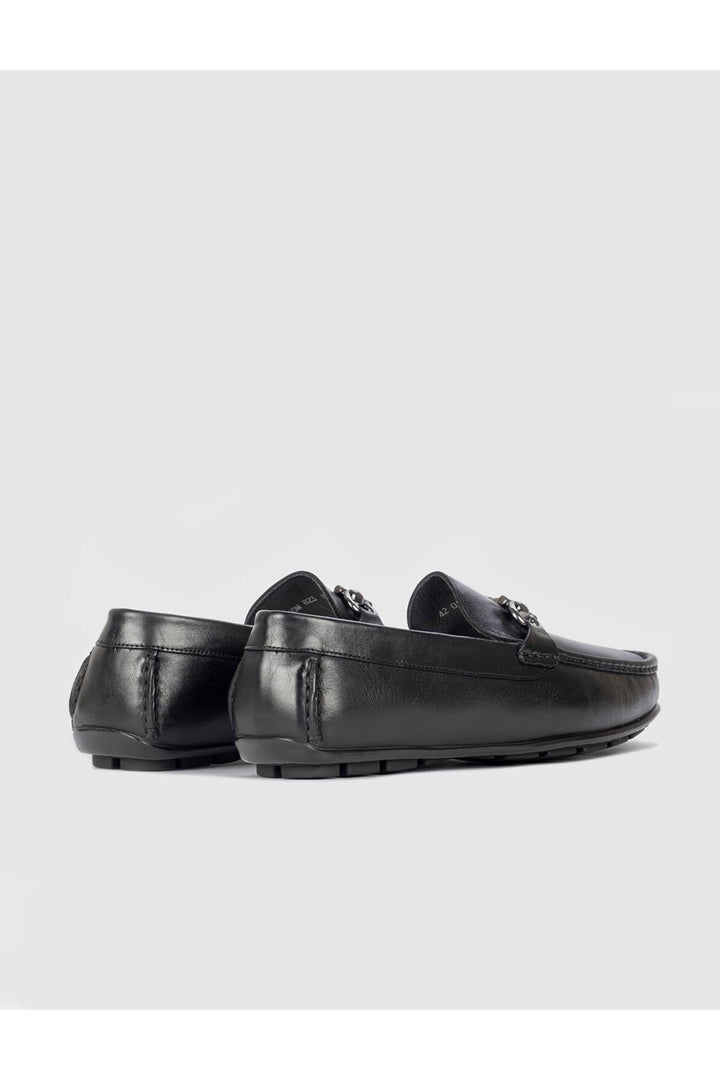 Cabani Shoes Bottines en cuir véritable noir pour homme à bande avec boucle - Noir
