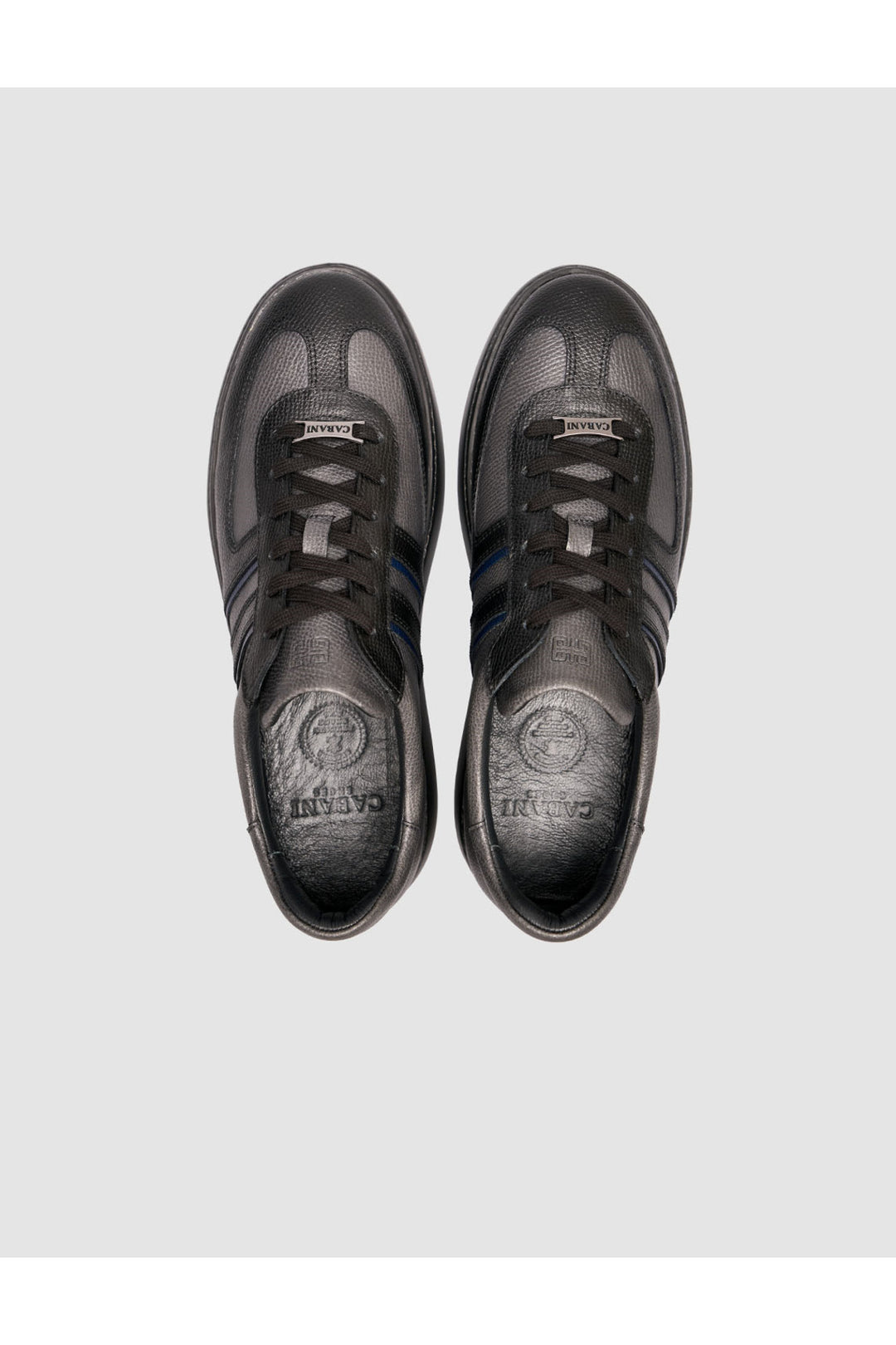 Cabani Shoes Baskets en cuir véritable noires - Multicolore