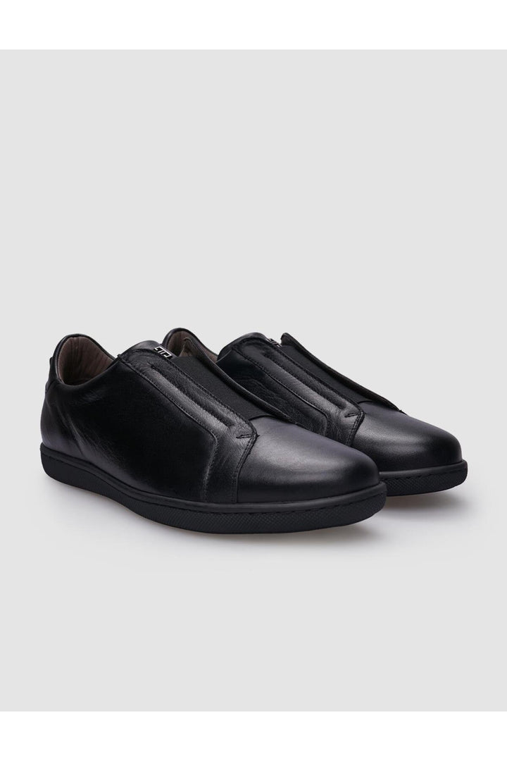 Cabani Shoes %100 Cuir véritable Noir Baskets homme à lacets - Noir