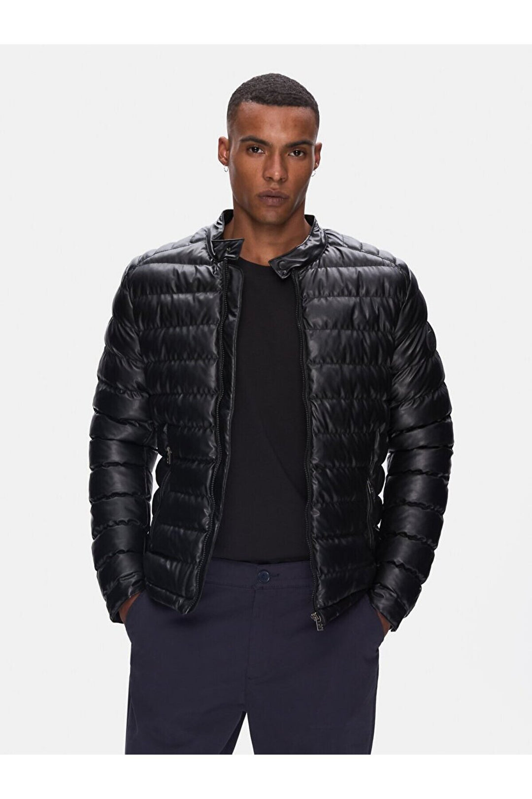 LTB Veste noire basique matelassée à manches longues - si̇yah_3986