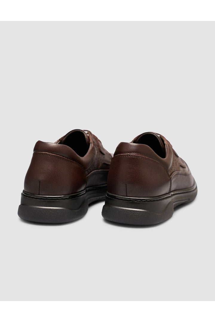 Cabani Shoes Chaussures pour hommes en cuir véritable à lacets marron - Marron