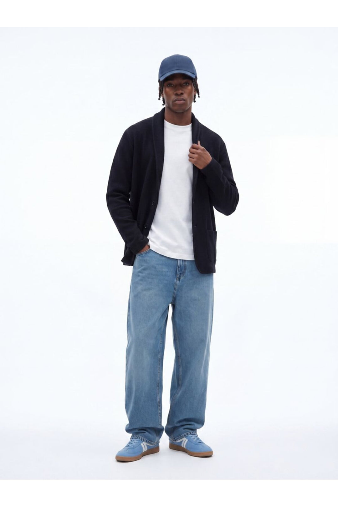 LTB Veste Bleu marine Tricotée Blazer - Bleu marine