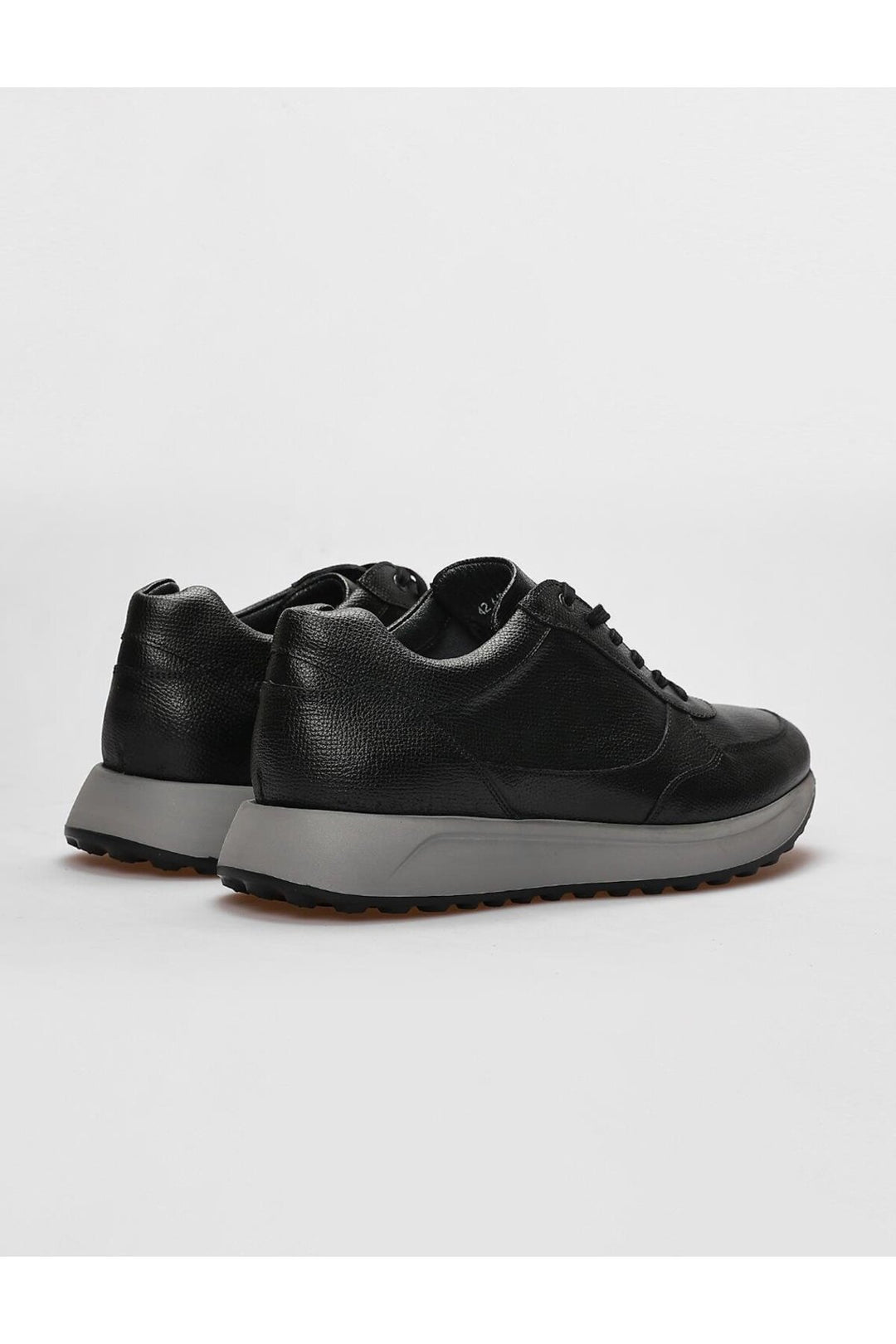 Cabani Shoes Chaussures de sport pour hommes en cuir véritable noires à lacets - Noir