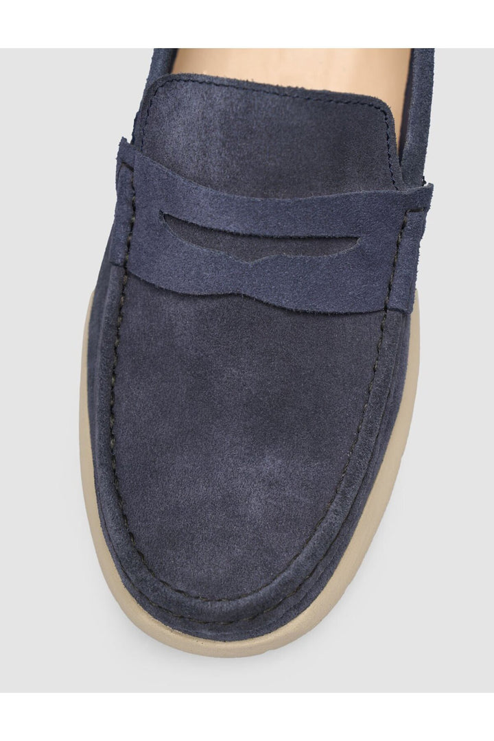 Cabani Shoes Bleu marine Cuir Véritable Chaussures Loafer pour Homme - Bleu marine