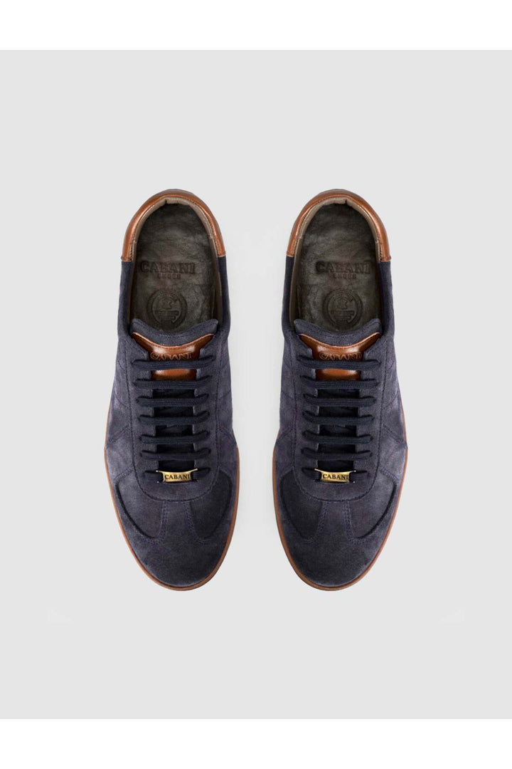 Cabani Shoes Chaussures de sport pour hommes en cuir véritable suédé bleu marine - Bleu marine