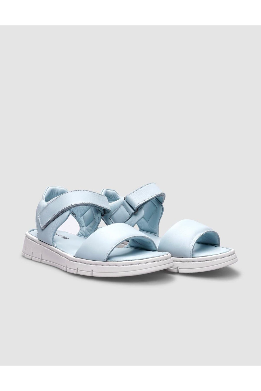 Cabani Shoes Sandales pour femmes en cuir véritable 100% à fermeture velcro bleue - Multicolore