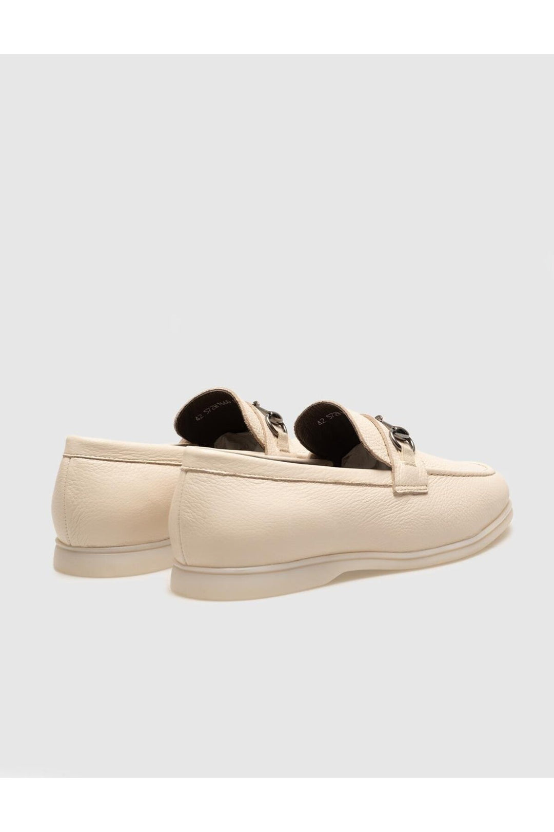 Cabani Shoes Mocassin pour homme en cuir véritable avec boucle beige - Beige
