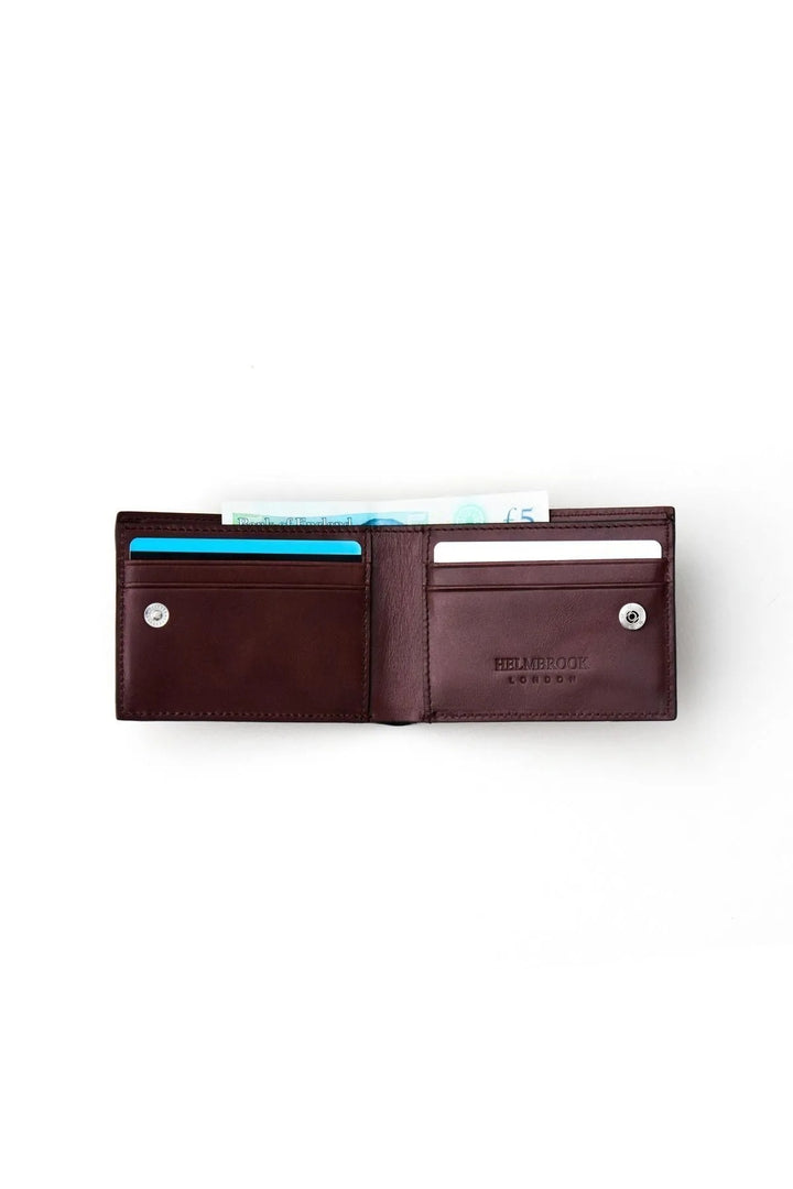 helmbrook Portefeuille en cuir véritable pour homme - Conception de poche multi-baie RFID protégée - Café Rigby