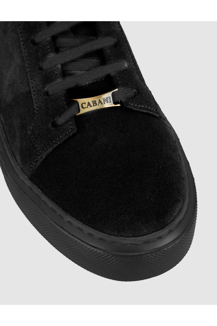 Cabani Shoes Baskets pour hommes en cuir suédé véritable noir - Multicolore
