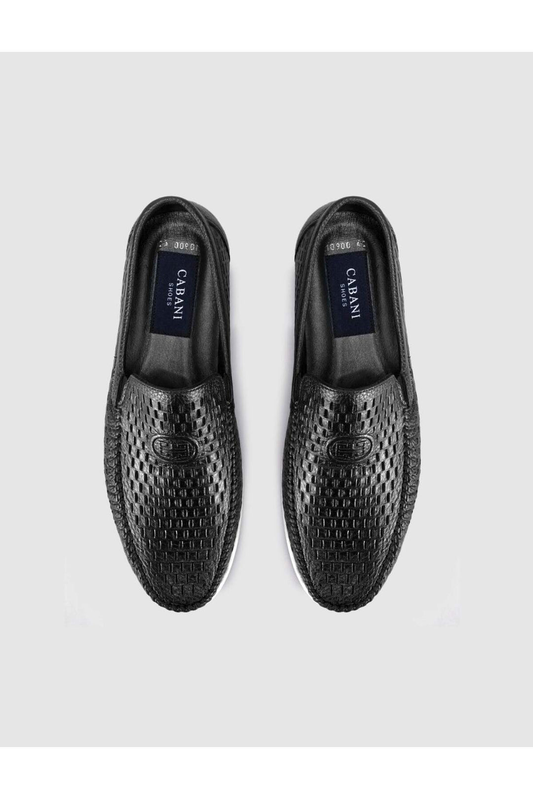 Cabani Shoes Chaussures de ville pour hommes en cuir véritable avec motif crocodile noir - Noir