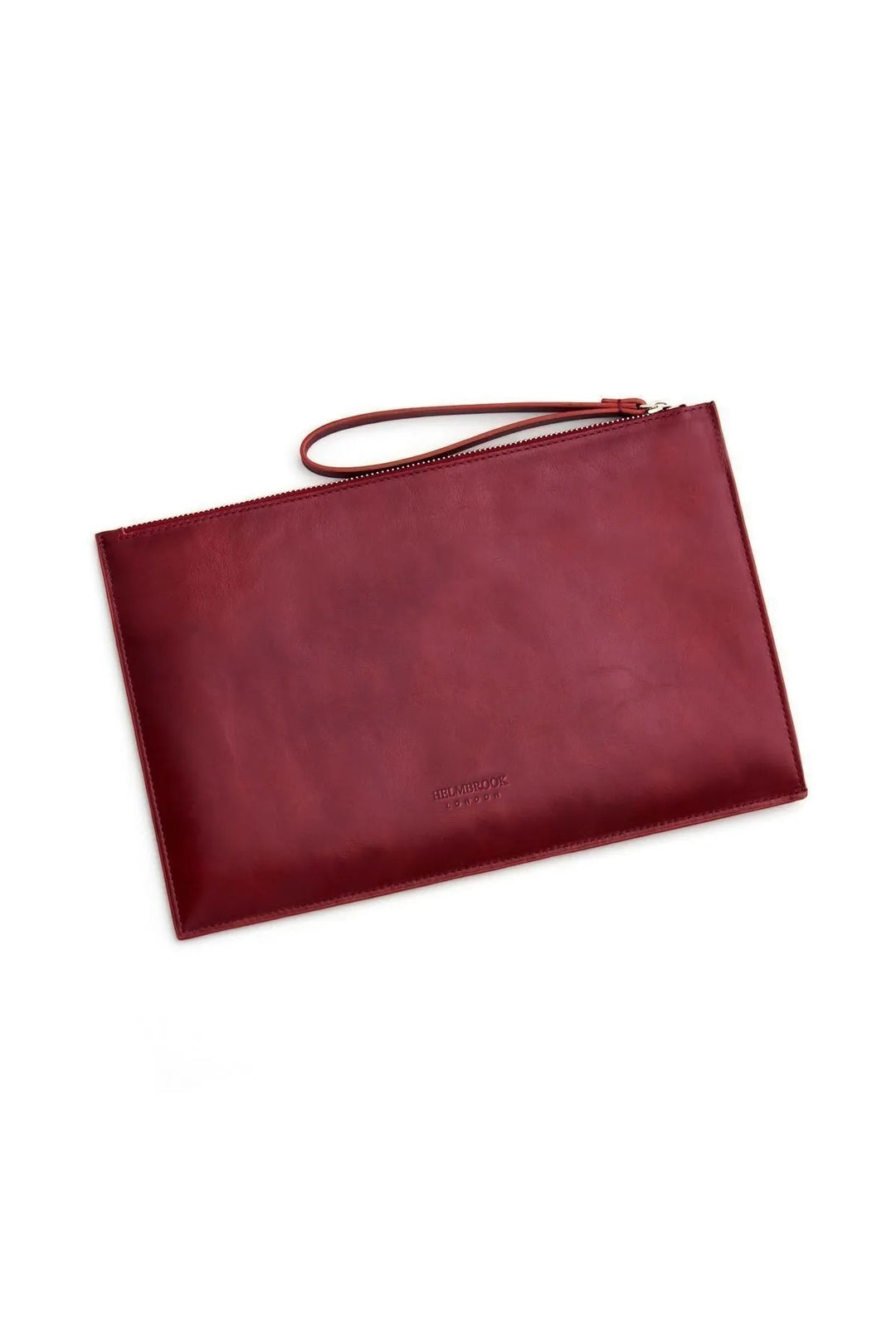 helmbrook Sac porte-documents en cuir véritable pour femme zippé RFID protégé Beverly Burgundy