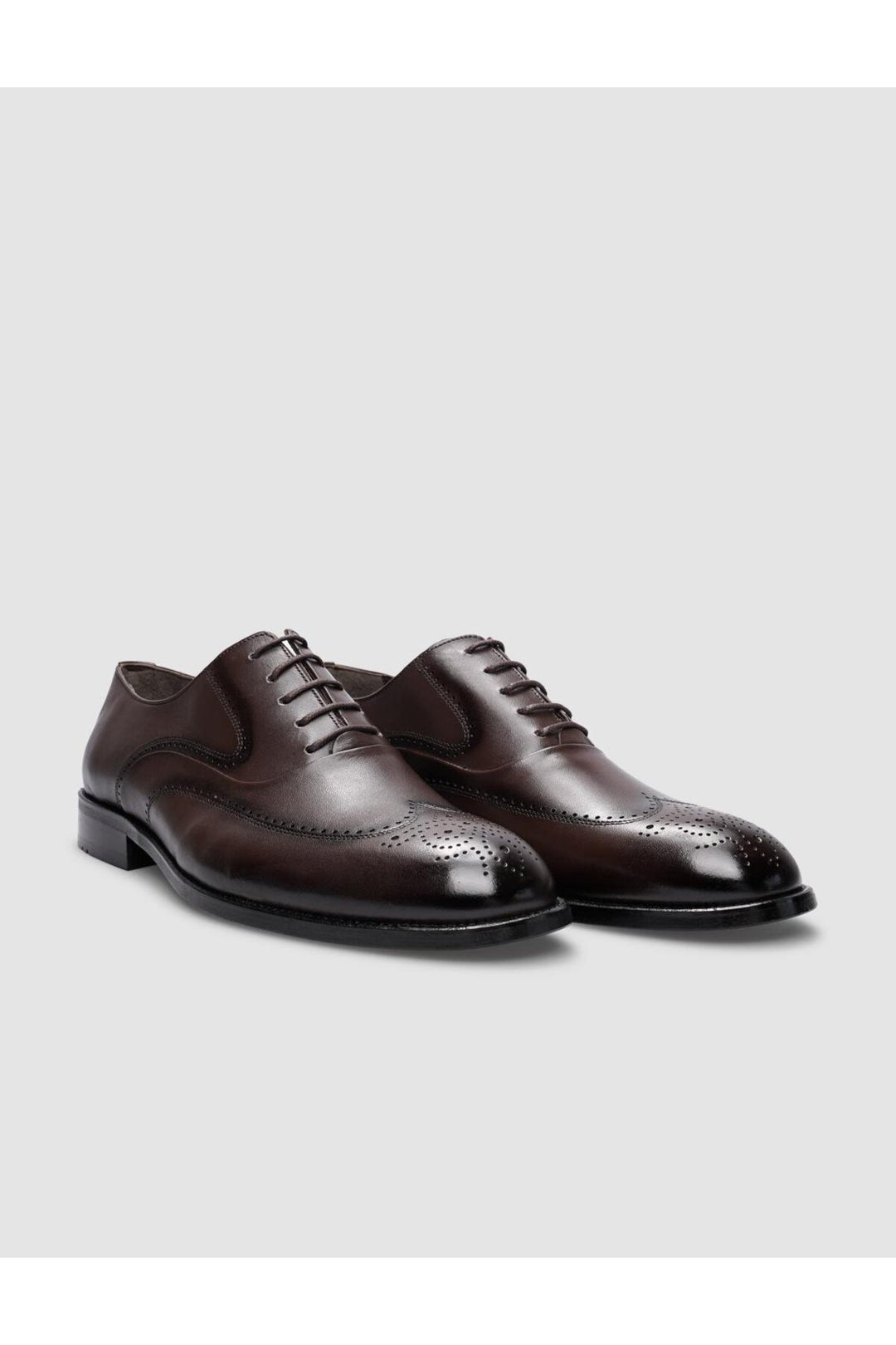 Cabani Shoes Chaussures classiques pour hommes en cuir véritable marron à lacets - Marron