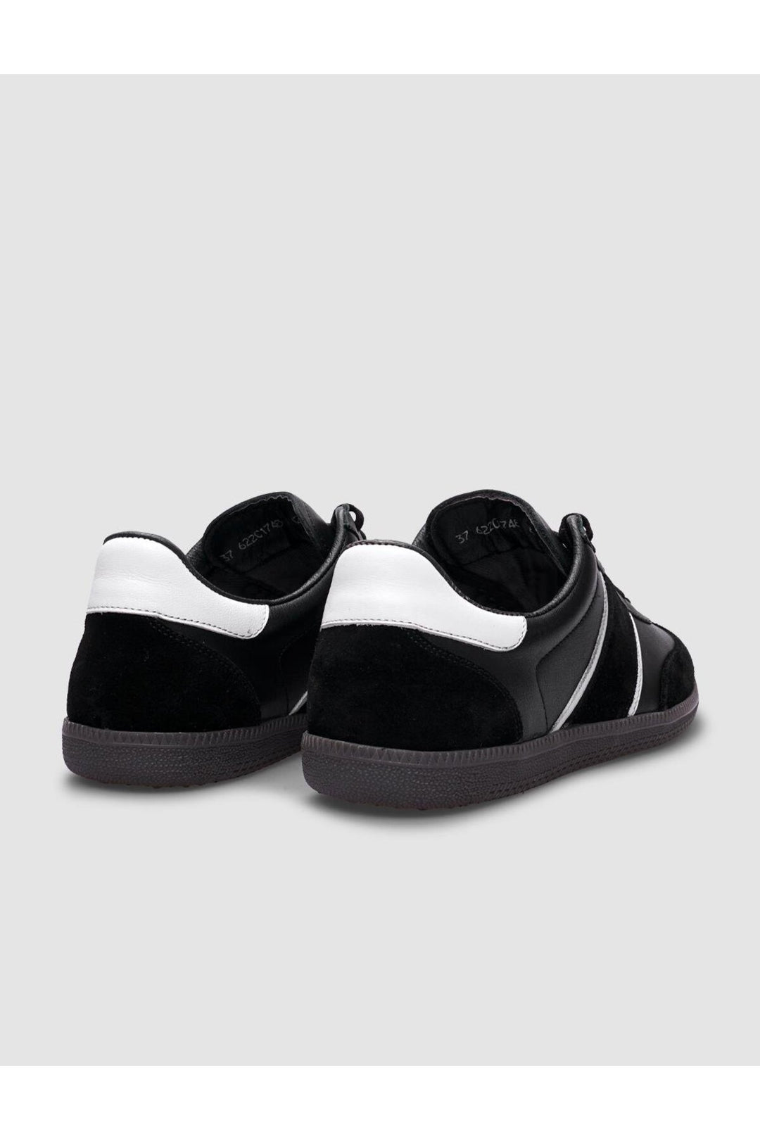 Cabani Shoes Baskets de sport pour femmes en cuir véritable noir en daim à lacets 100% - Multicolore
