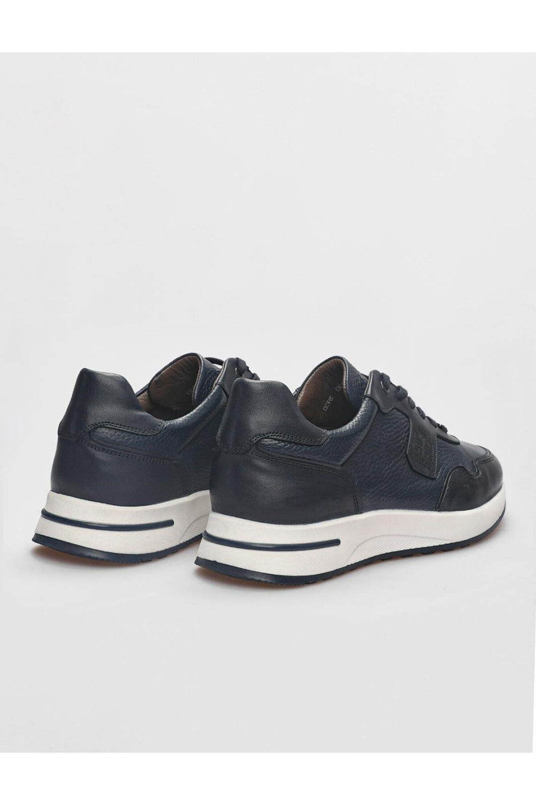 Cabani Shoes Chaussures de sport pour hommes en cuir véritable bleu marine à lacets - Bleu marine