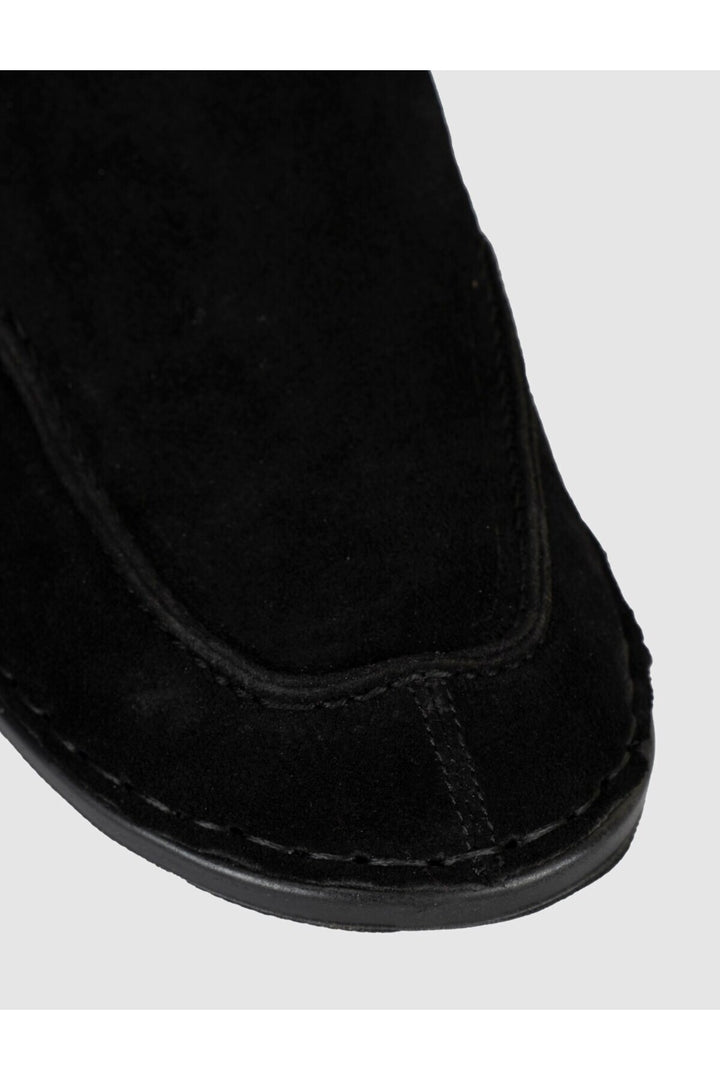 Cabani Shoes Mocassins pour hommes en cuir véritable noir avec détails de couture - Multicolore