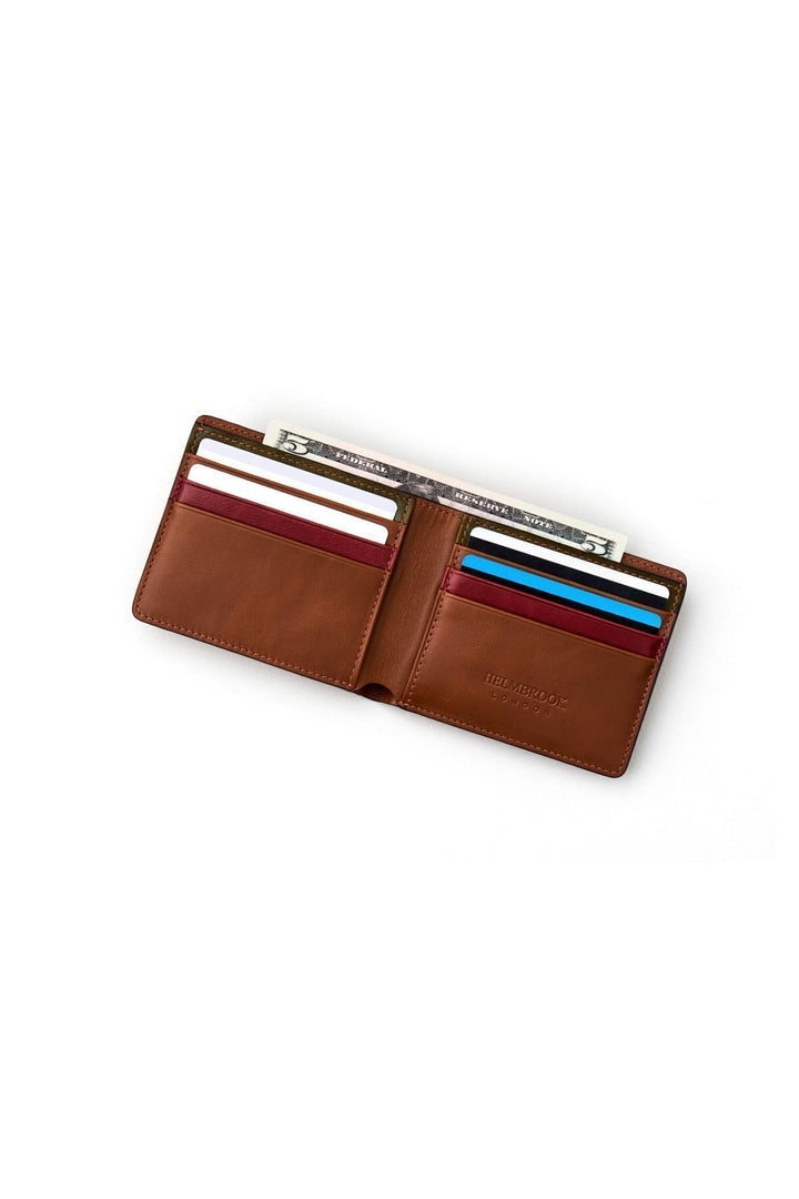 Helmbrook Portefeuille en cuir véritable pour homme Slim Design Multi-Bay RFID Protected Eldridge Taba Plus