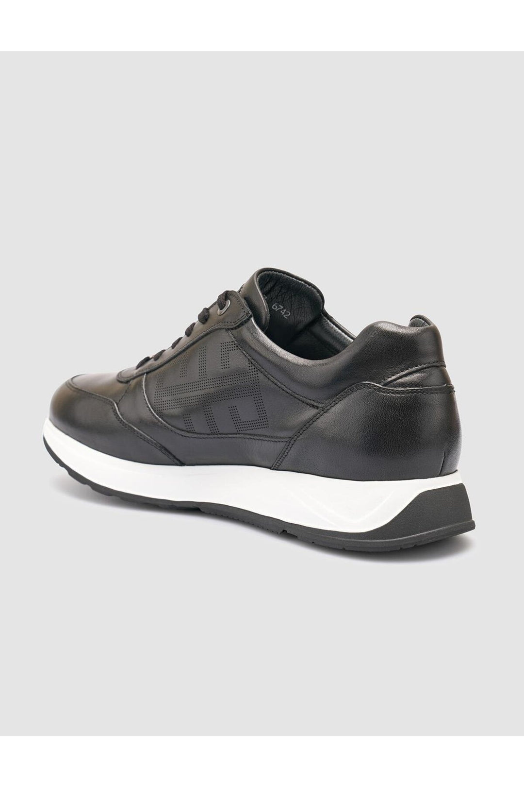 Cabani Shoes %100 Cuir véritable Chaussures de sport pour hommes noires - Noir