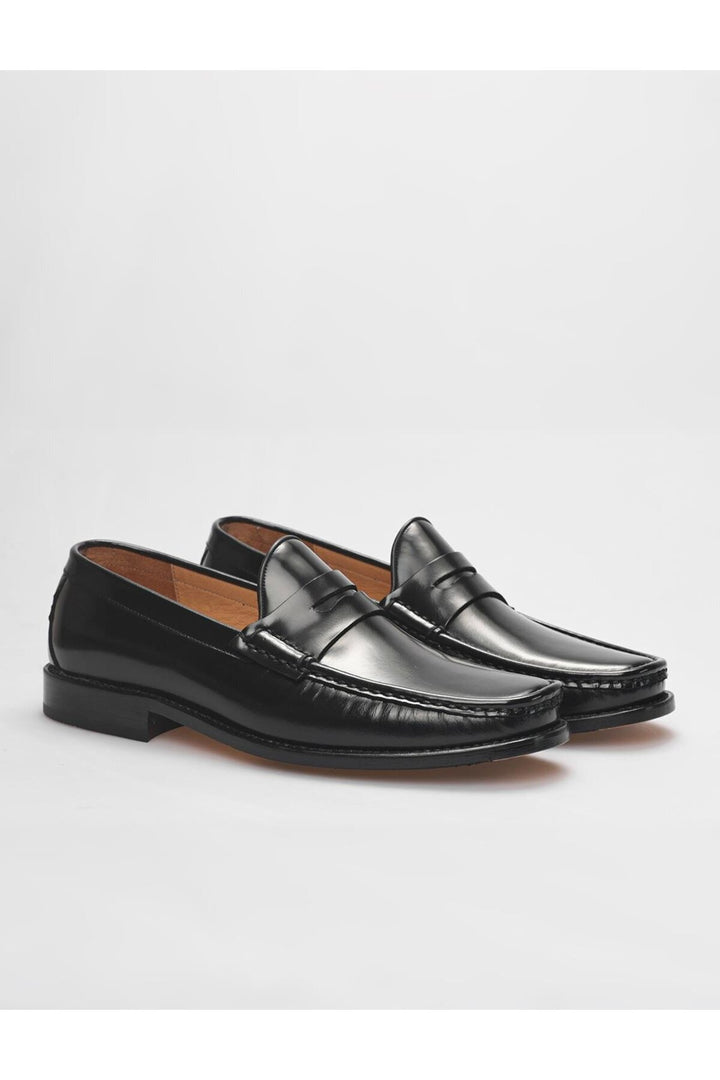 Cabani Shoes Chaussures classiques pour hommes en cuir véritable noir avec semelle en cuir injectée. - Multicolore