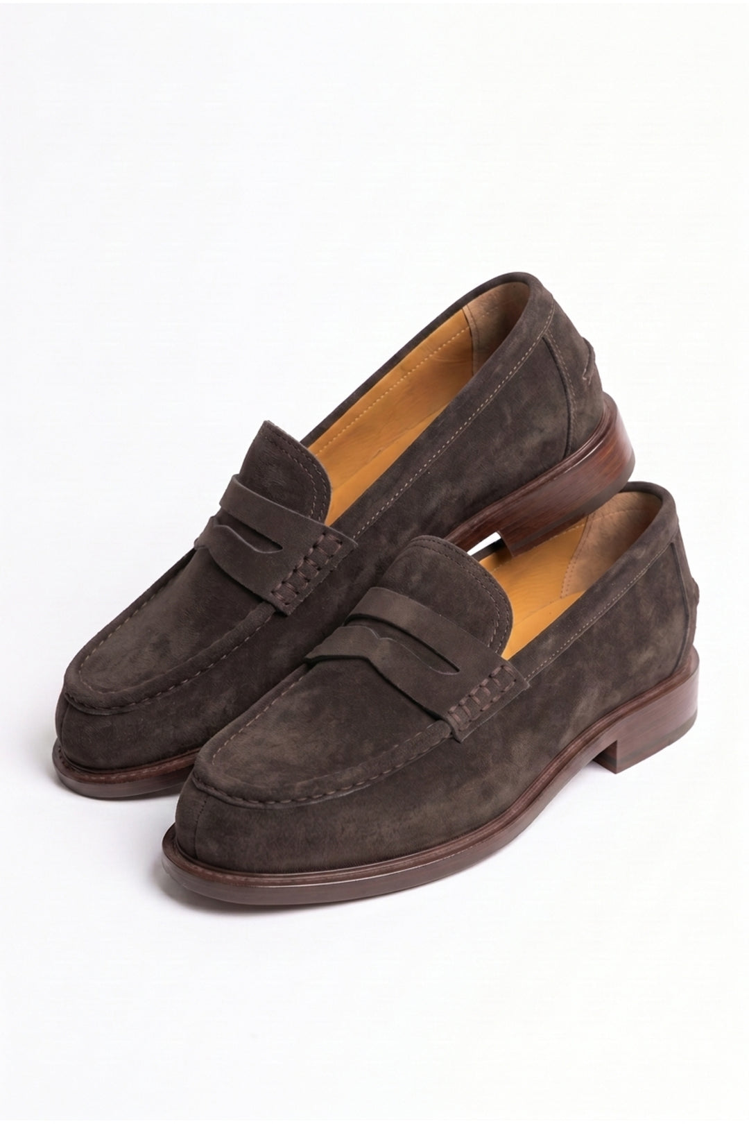 Wavelys Carmen Chaussures en cuir suédé véritable marron élégantes et confortables pour l'école et le travail. - Marron