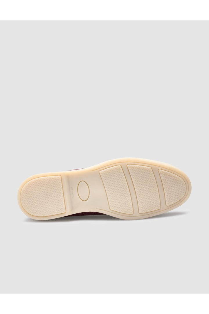 Cabani Shoes MonaMae 100% Cuir Véritable Suède Bordeaux Mocassins Femme - Bordeaux