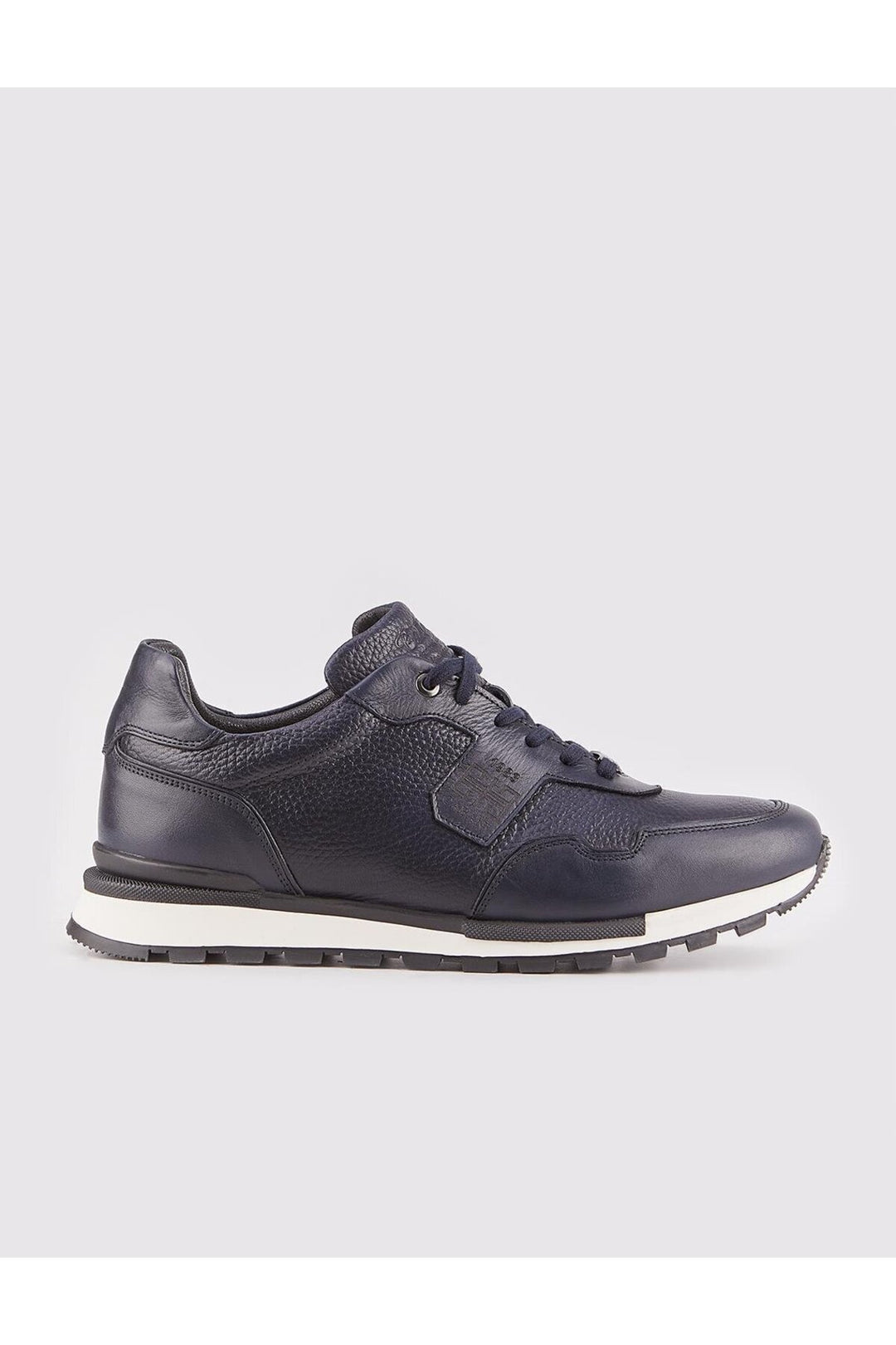 Cabani Shoes Chaussures de sport pour hommes en cuir véritable avec semelle thermo légère, bleu marine et fourrure. - Bleu marine