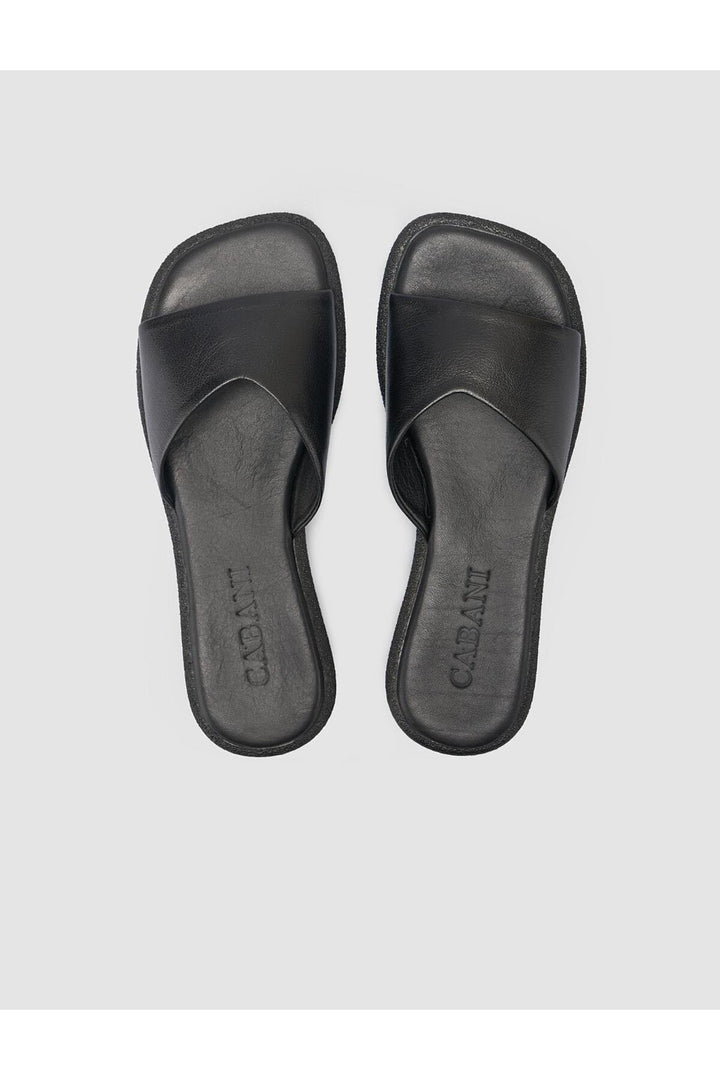 Cabani Shoes %100 Cuir véritable Sandales noires pour femmes - Multicolore
