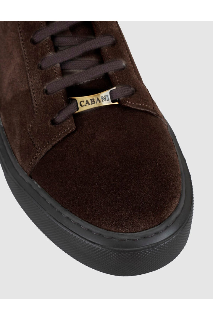 Cabani Shoes Baskets décontractées pour hommes en cuir suédé véritable marron - Marron
