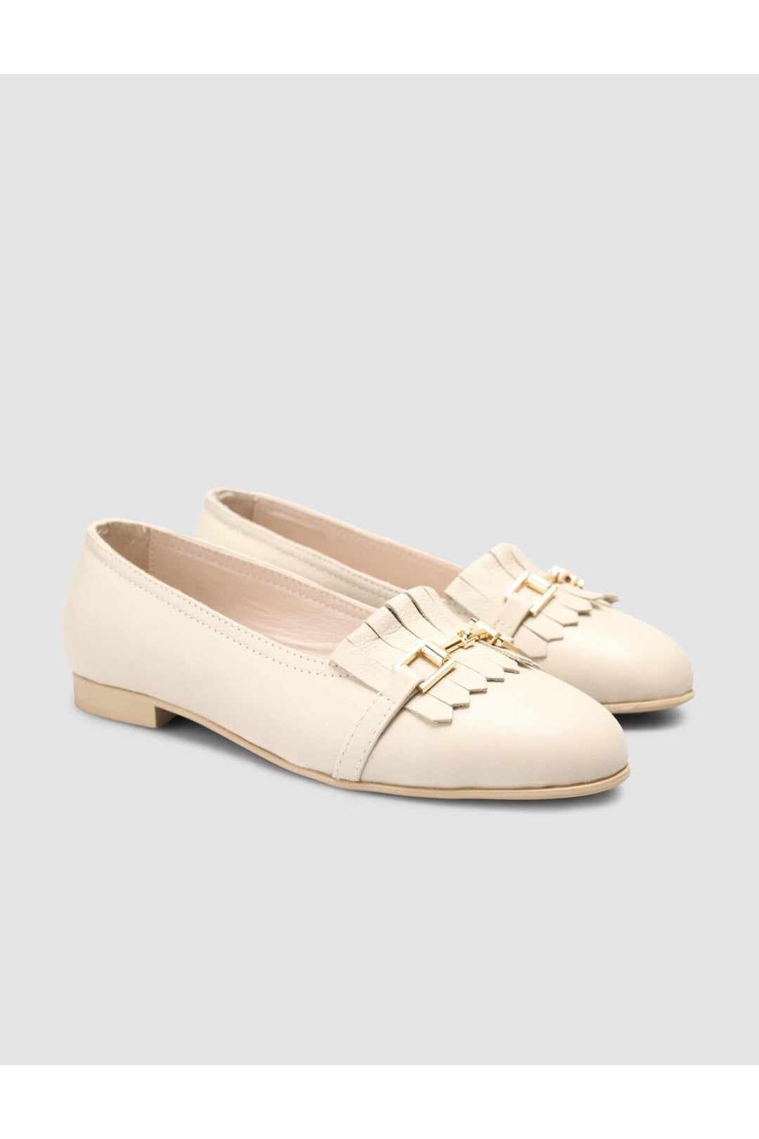 Cabani Shoes %100 Cuir Véritable Ballerines Femme Beige - Beige