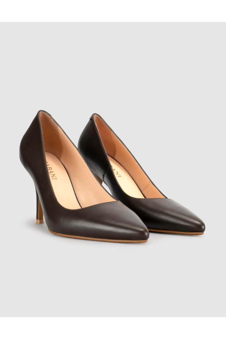 Cabani Shoes Chaussures à talons aiguilles classiques pour femmes en cuir véritable marron - Multicolore