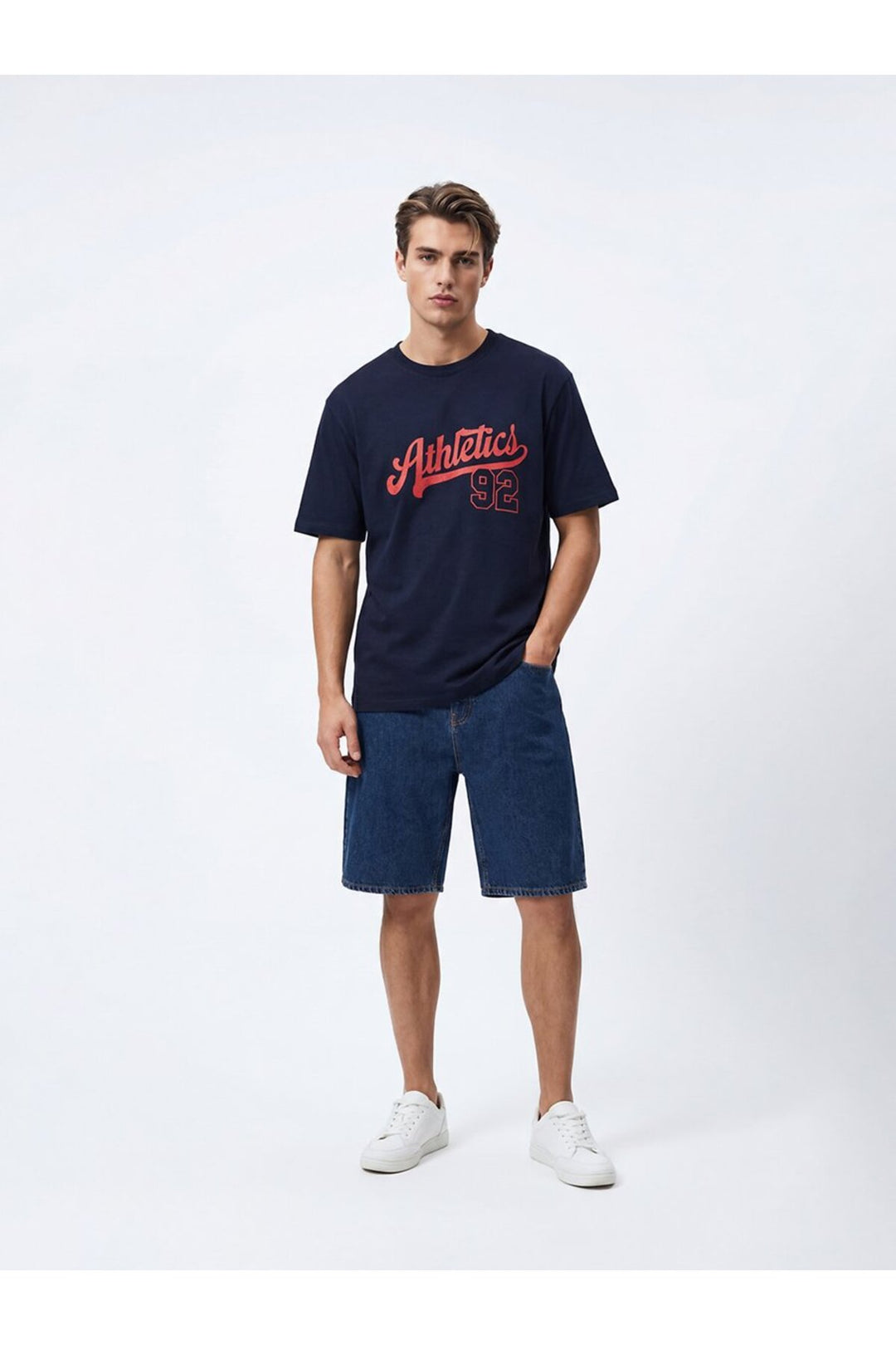LTB T-shirt Bleu marine avec Imprimé Varsity - Bleu marine