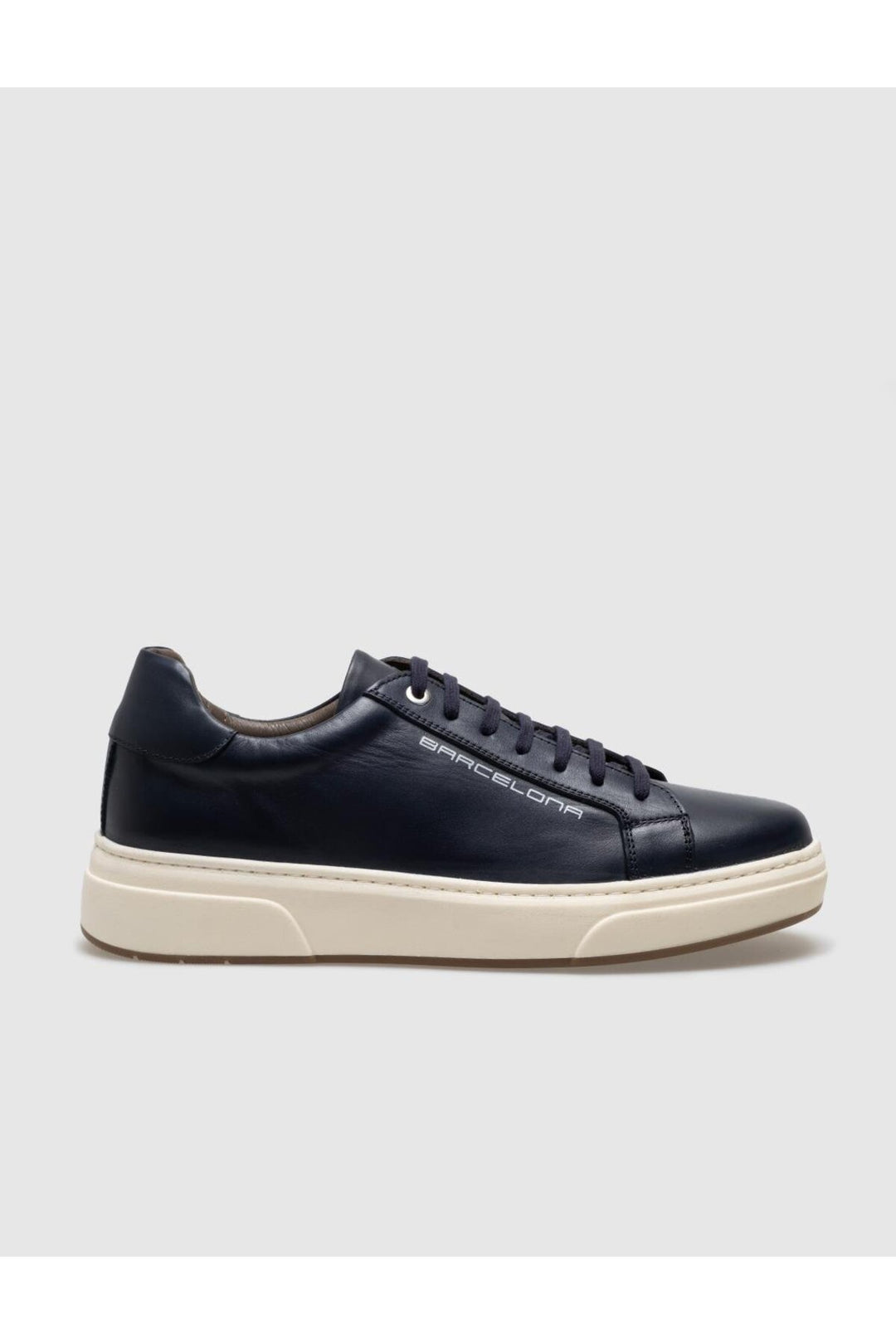 Cabani Shoes Chaussures de sport pour hommes en cuir véritable bleu marine à lacets - Bleu marine