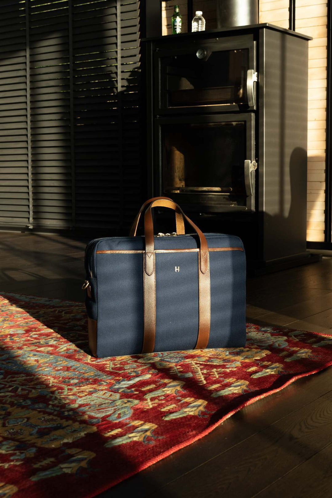 Helmbrook Sac pour ordinateur portable Benedict en cuir véritable 15,6"à deux compartiments pour homme