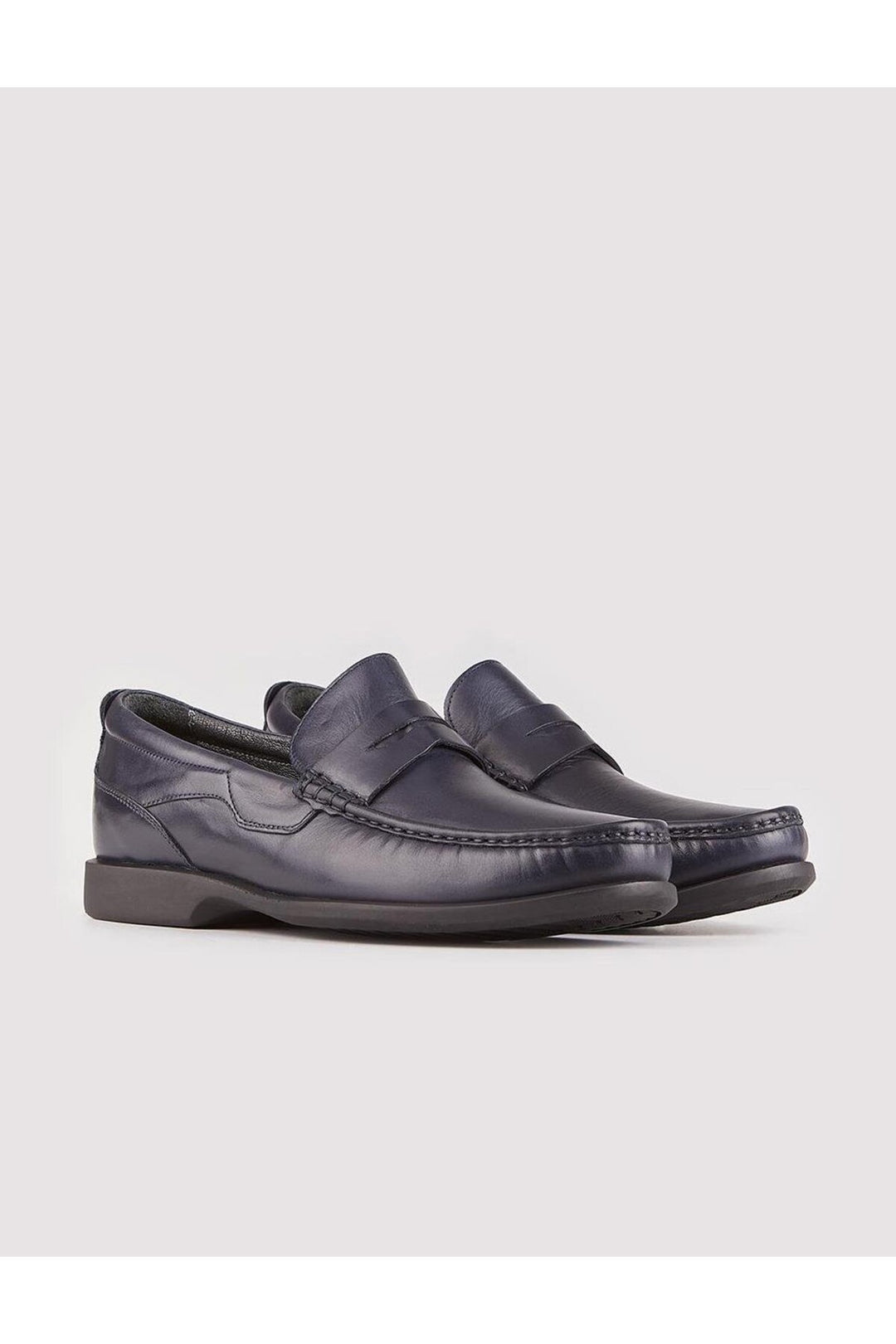 Cabani Shoes Chaussures de ville pour hommes en cuir véritable bleu marine antidérapantes - Bleu marine
