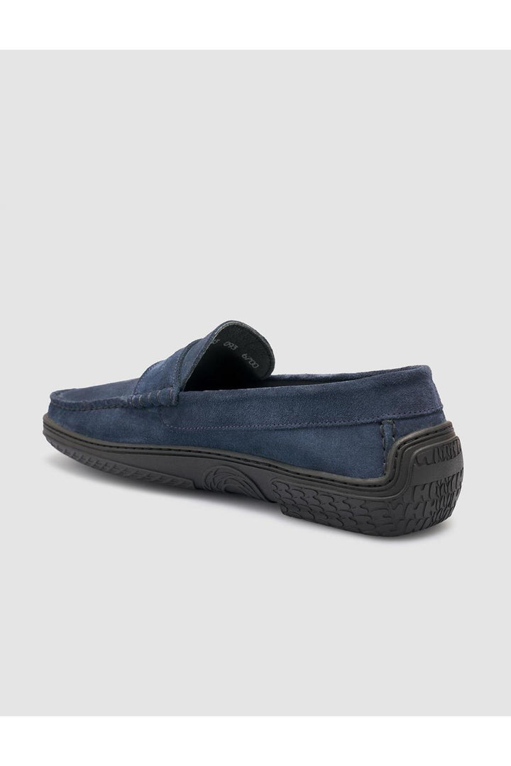 Cabani Shoes %100 Cuir Véritable Bleu marine Suédé Chaussures de Ville pour Homme - Bleu marine
