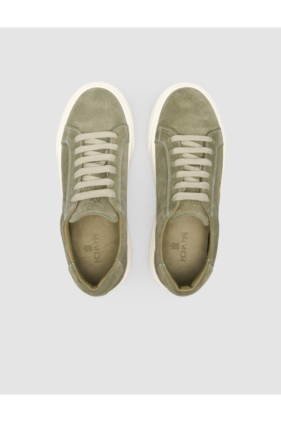 Cabani Shoes MonaMae Baskets Femme en Cuir Véritable 100% Vert - Vert