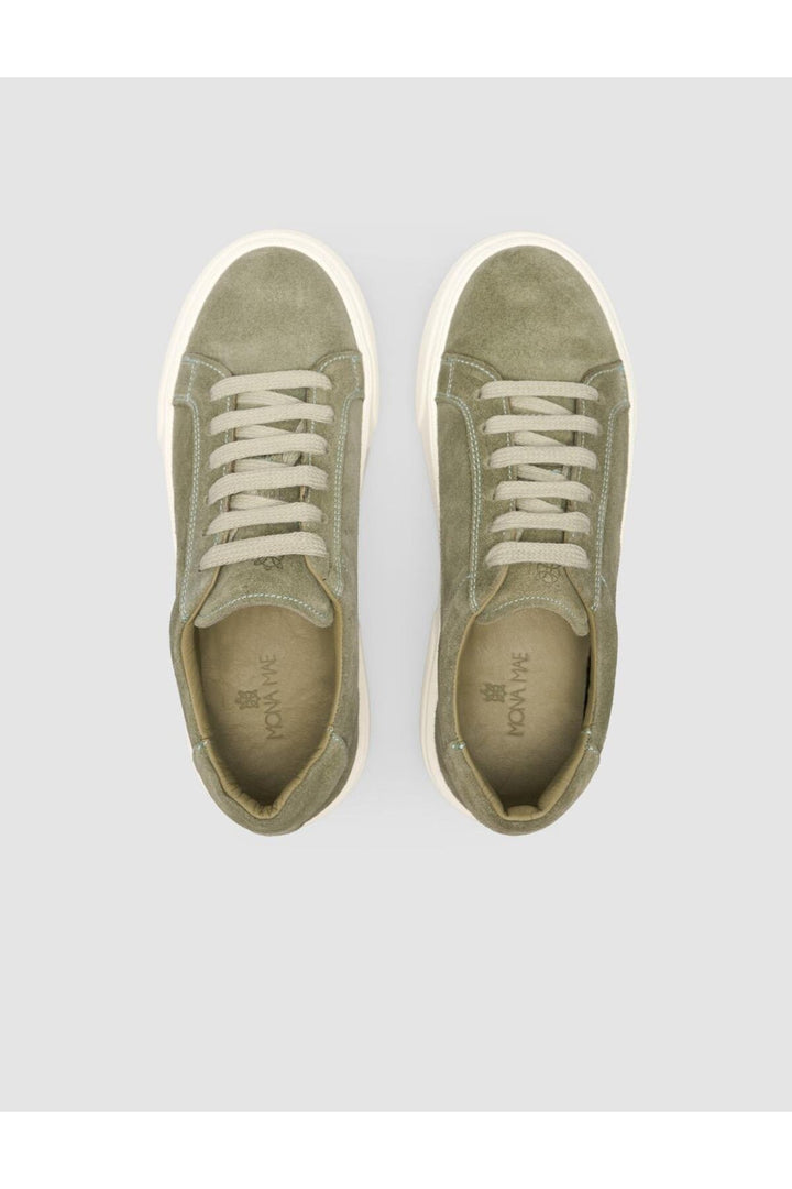 Cabani Shoes MonaMae Baskets Femme en Cuir Véritable 100% Vert - Vert