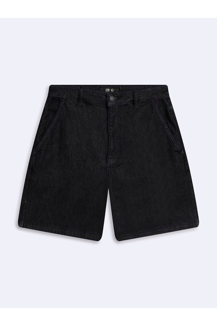 LTB Short Jean Dark Indigo Taille Haute Davina Chino - Bleu