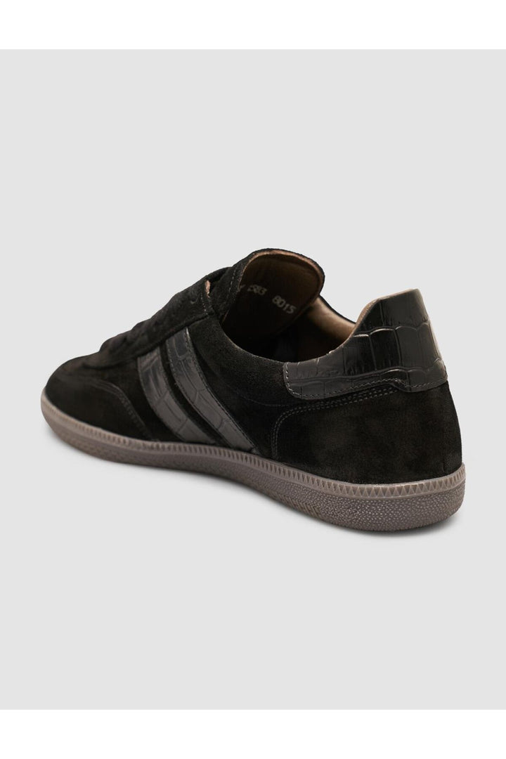 Cabani Shoes Baskets pour femmes en cuir suédé véritable noir 100% - Noir