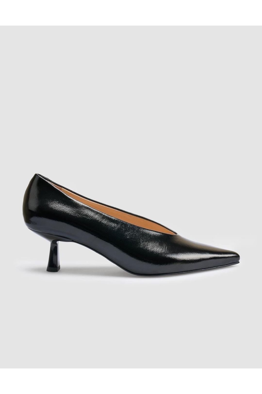 Cabani Shoes %100 Cuir véritable Escarpins noirs en vernis pour femmes - Noir