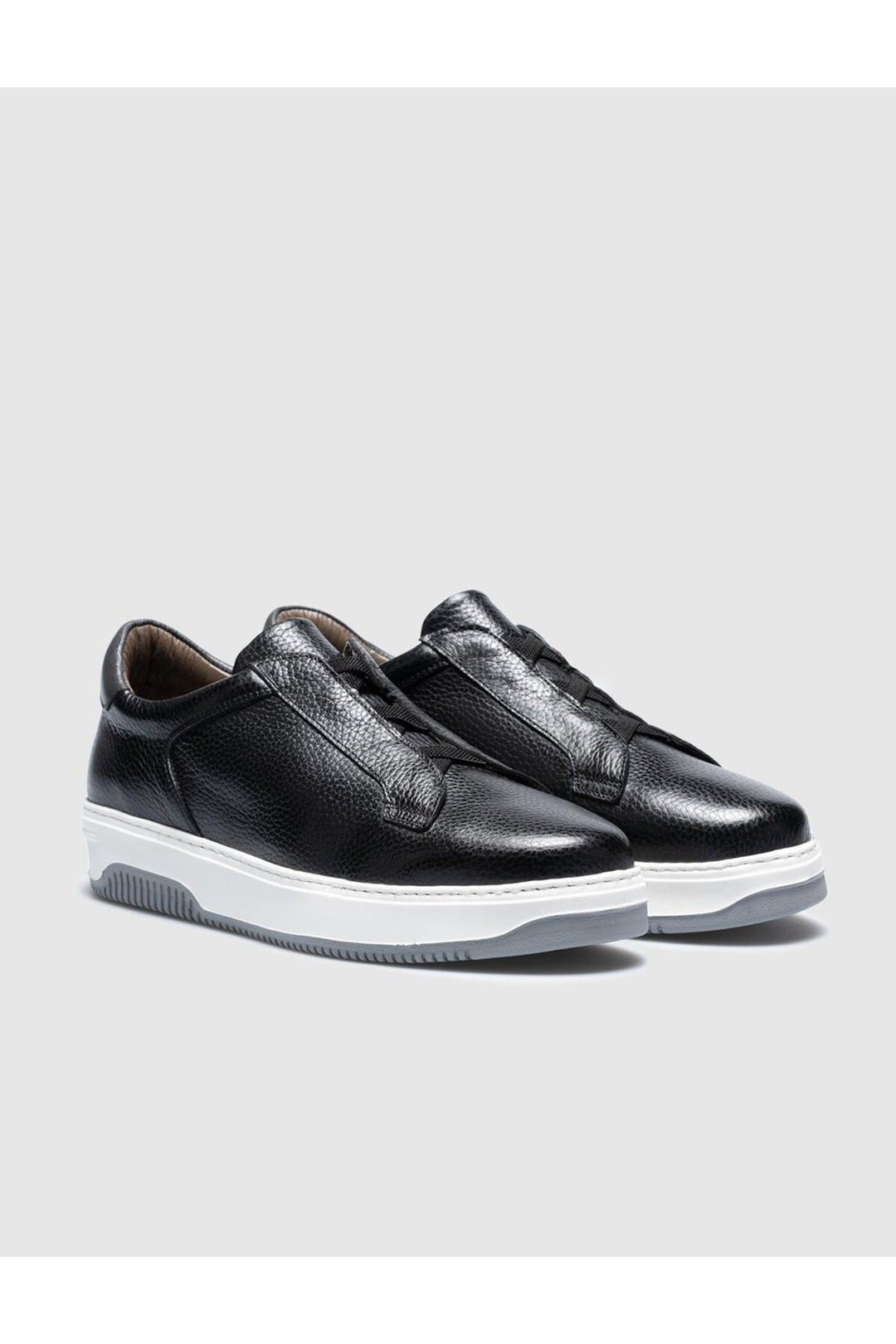 Cabani Shoes Chaussures de sport pour hommes en cuir véritable noir à lacets. - Noir