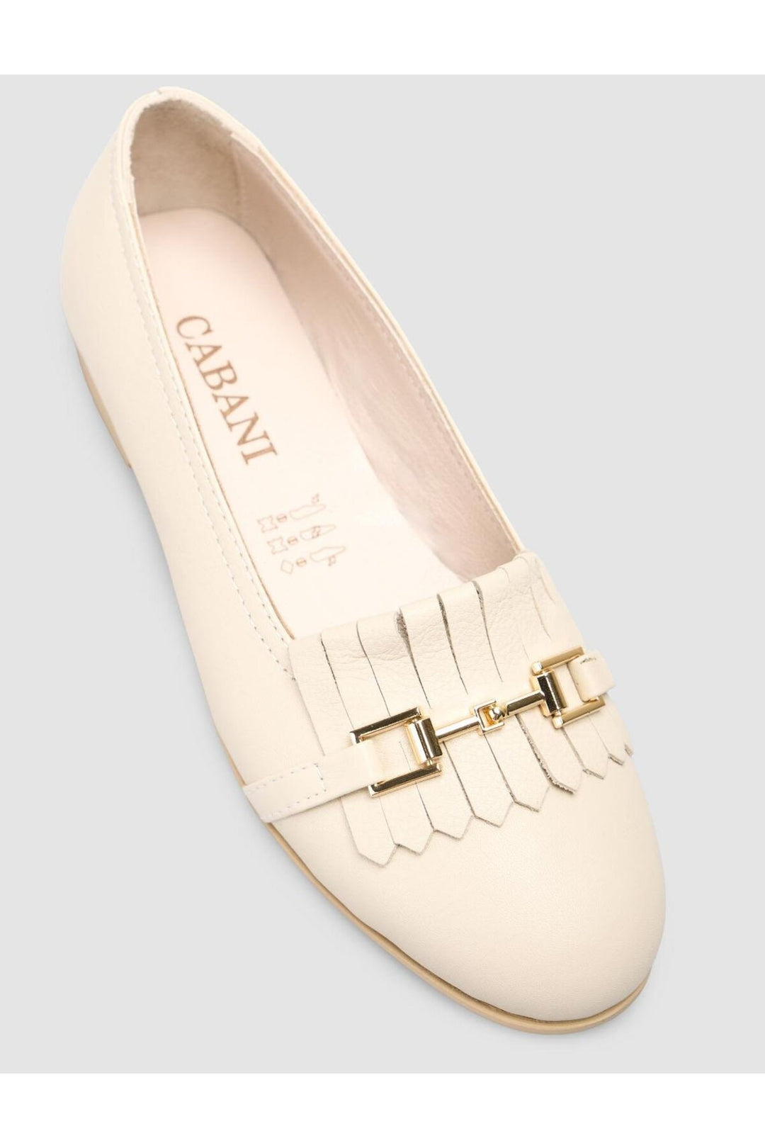 Cabani Shoes %100 Cuir Véritable Ballerines Femme Beige - Beige