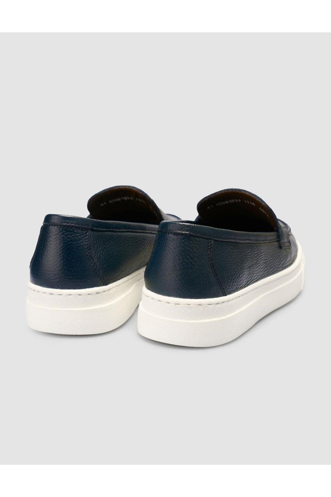 Cabani Shoes %100 Cuir véritable Mocassins pour hommes à bande Bleu marine - Bleu marine