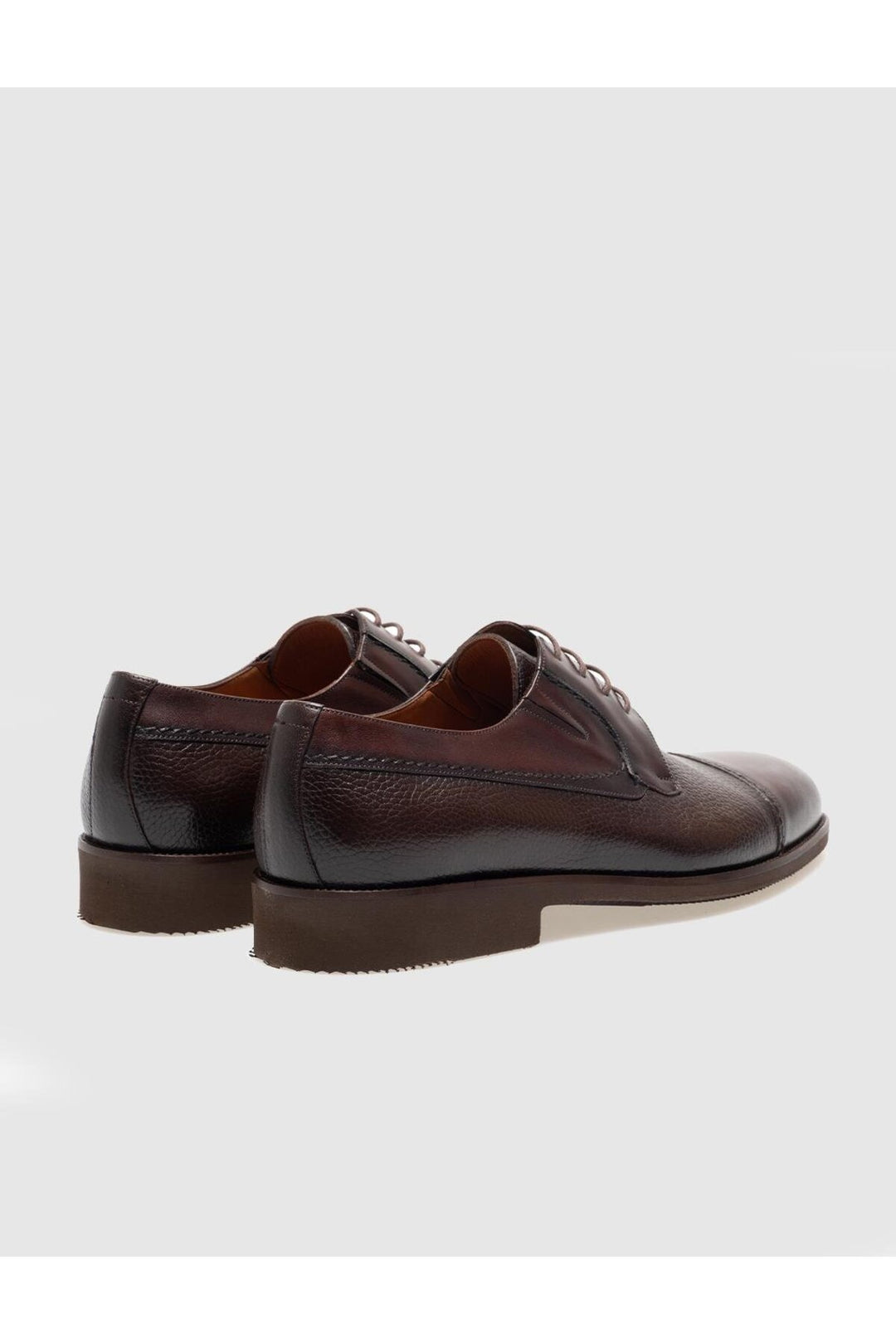 Cabani Shoes Chaussures classiques pour hommes en cuir véritable marron à lacets - Marron