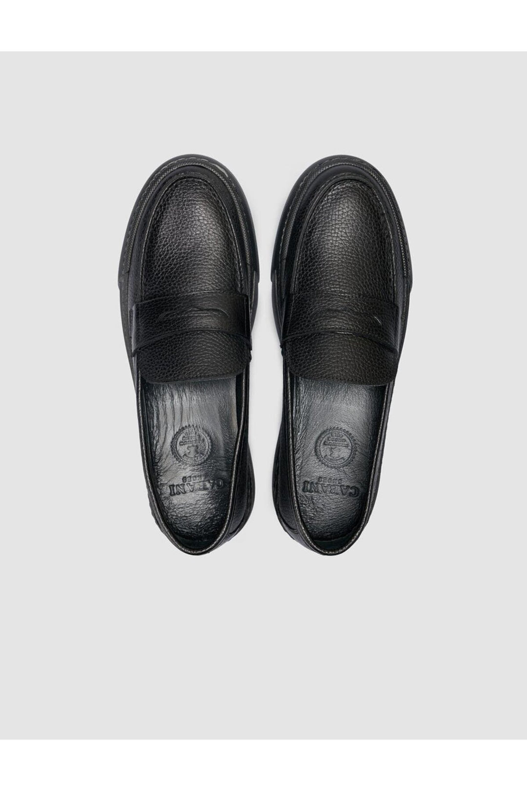 Cabani Shoes %100 Cuir véritable Mocassins pour hommes à bande noire - Noir