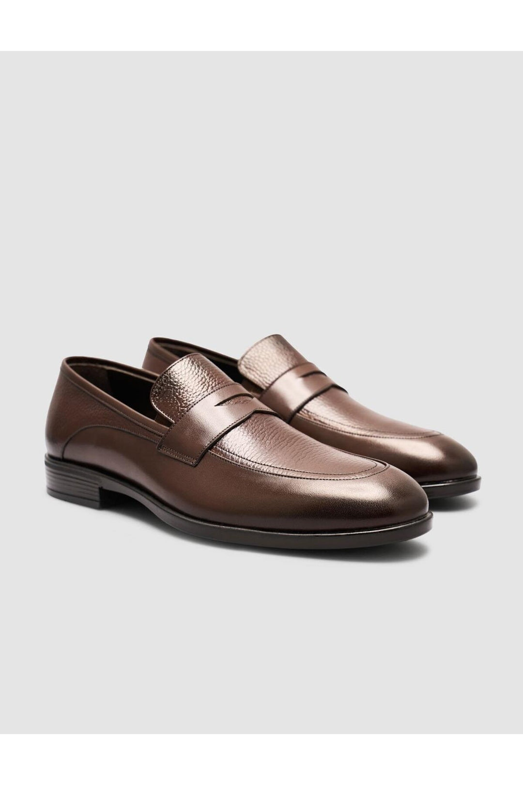 Cabani Shoes Chaussures Loafer pour hommes en cuir véritable 100% marron avec bandes. - Marron