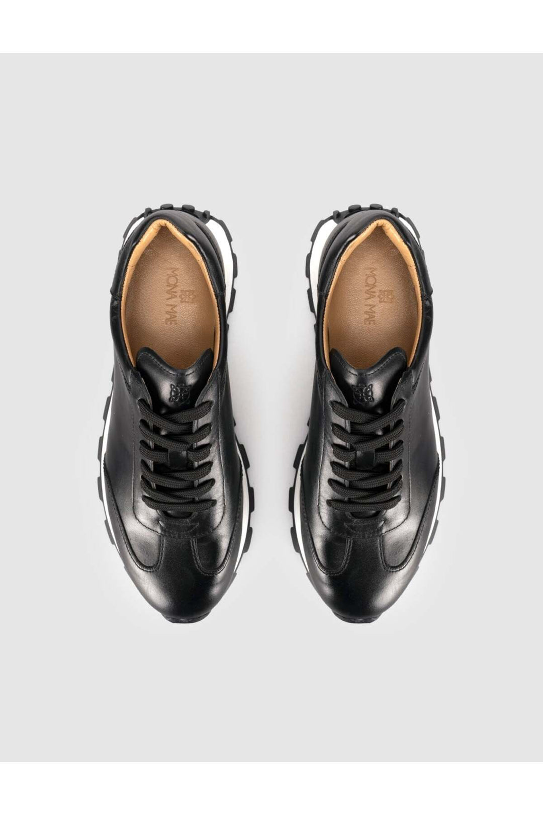 Cabani Shoes Baskets femme en cuir véritable noir - Multicolore