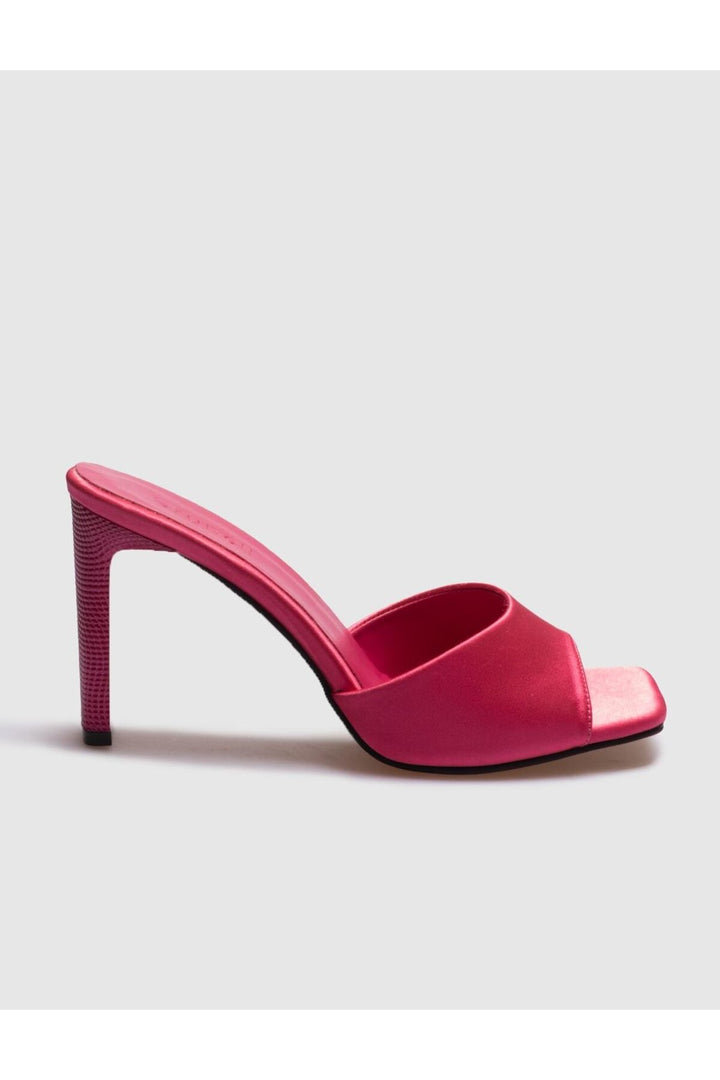 Cabani Shoes Crunell Sandales à talons en satin rose pour femme - Rose