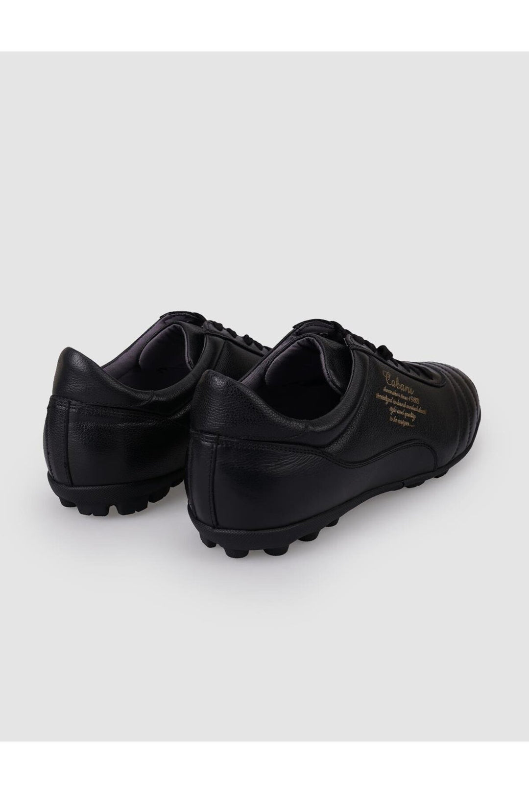 Cabani Shoes Chaussures de football pour hommes en cuir véritable noir à lacets 100% - Multicolore